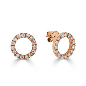 Circular Rose Gold Diamond Studs