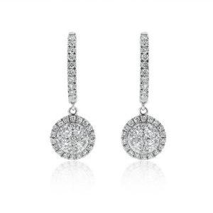 Diamond Earrings Circle CLuster Design