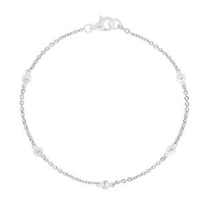 The White Gold Diamond Bezel Bracelet