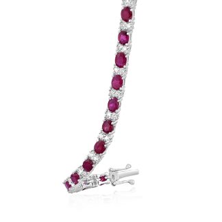 Ruby and Diamond Tennis Bracelet Natural Diamond LuxuryRuby and diamond tennis bracelet in white gold