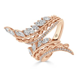 Twisted design with marquise diamonds ringRose Gold Diamond Dress Ring