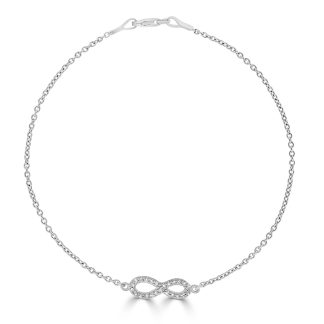Infinity Design Bracelet with Cubic Zirconia's.Infinity Bracelet with Diamonds