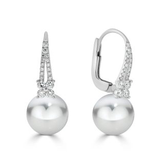 Diamond And Akoya Pearl Drop EarringsDiamond And Akoya Pearl Drop Earrings