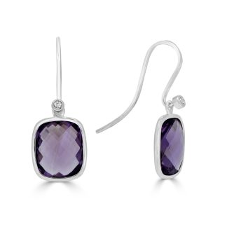 Amethyst Earrings with DiamondsAmethyst Earrings