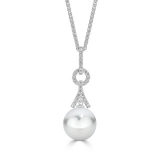 Diamond And South Sea Pearl Drop PendantPearl Pendant
