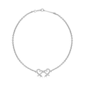 Double Heart BraceletTwo Heart and Diamond Bracelet