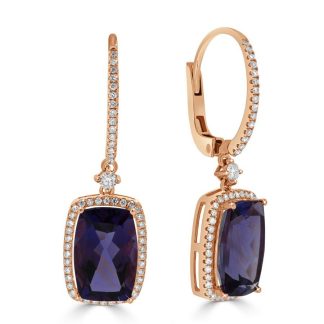 Rose Gold Cushion Amethyst Earringsamethyst earrings