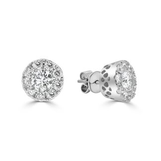 Round Shape Diamond Cluster EarringsRound Diamond Cluster Studs