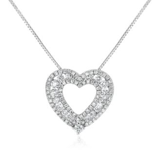 Round Brilliant Bezel Setting Diamond HeartRound Diamond Heart Pendant
