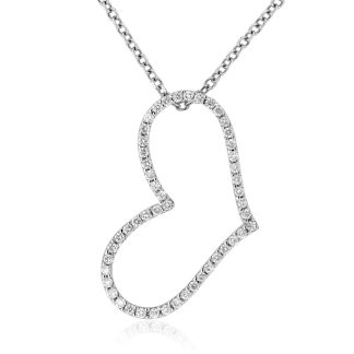 Dainty Round Brilliant Diamond Heart PendantRound Diamond Heart Pendant
