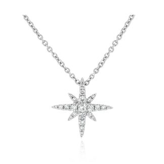 White Gold Brilliant Diamond Star PendantDiamond Star Shape Pendant