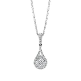 Round Brilliant Pear Shaped Drop PendantDiamond pendant 18kt white gold