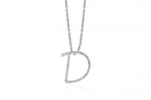 Round Brilliant Diamond Pendant Initial D