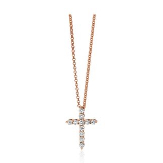 Rose Gold Brilliant Cut Diamond CrossDiamond cross rose gold