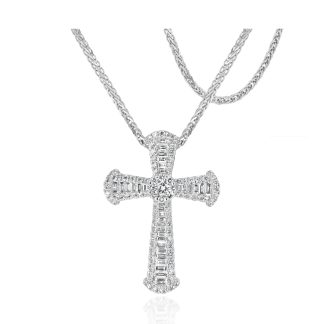 Diamond Cross a Striking Fusion of Elegance and FaithWhite gold diamond cross