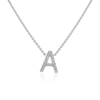 Single Diamond Row Pendant InitialRound Diamond A Pendant