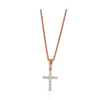 Rose Gold Diamond CrossRose gold diamond cross pendant