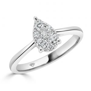 Diamond Pear Shape Cluster Ring