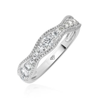 Curved Round Diamond Wedding RingRound Diamond Ring