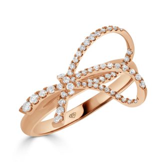 Rose Gold Bow Diamond RingRose Gold Bow Diamond Ring