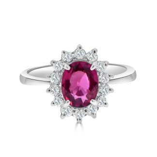 Oval ruby halo ringRuby Engagment Rings