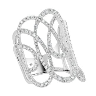 Diamond Claws Set Intertwining Loop Dress RingRound Diamond Dress Ring