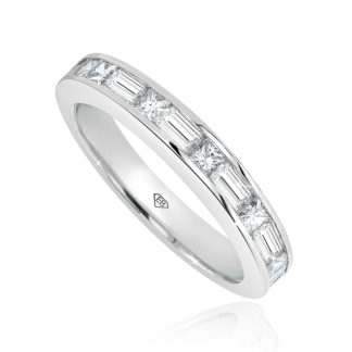 Princess and baguette diamond wedding bandBaguette and Princess Diamond Wedding Band