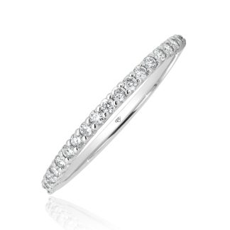 White Gold Ladies Wedding BandRound Diamond Wedding Band in Gold