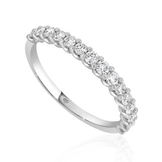 White Gold Diamond Wedding BandRound Diamond Wedding Band in Gold