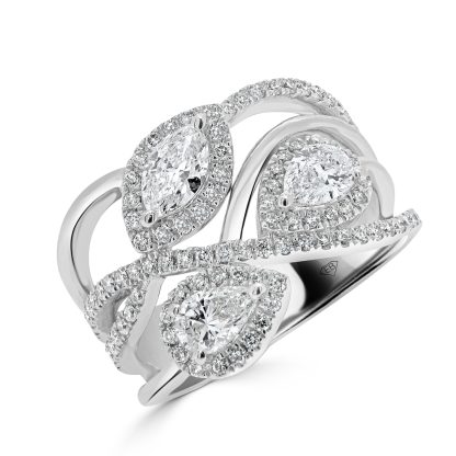 Pear and Round Dress Ring