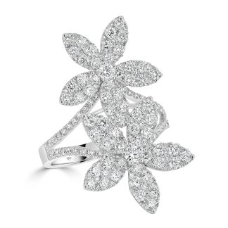 Diamond Pave Set Flower RingDiamond Pave Set Flower Ring