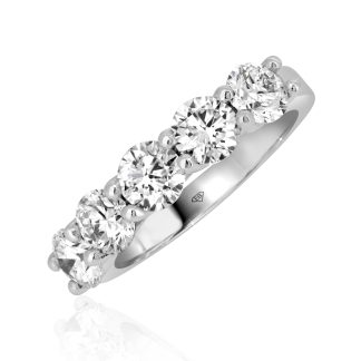White Gold Diamond Ring Set in ClawsRound Diamond Ring