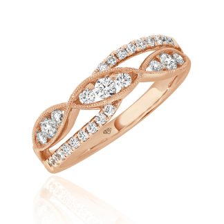 Rose Gold Marquise Diamond RingRound Diamond Ring