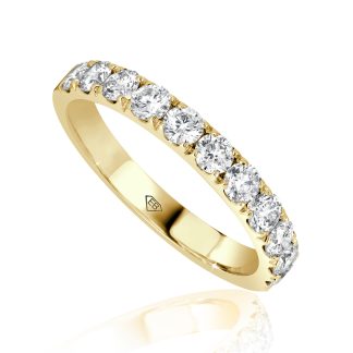 Round Cut Diamond Wedding BandRound Diamond Wedding Band in Gold