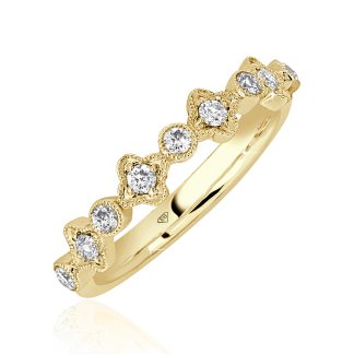 Round diamond clover ringRound Diamond Wedding Band