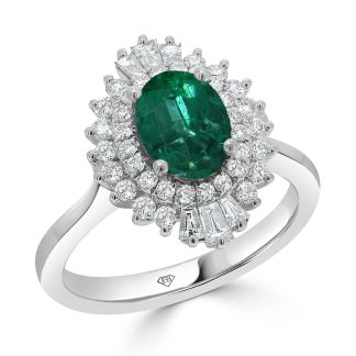 Emerald and baguette diamond ringEmerald Engagement Rings