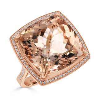 Rose Gold Cushion Morganite Ringrose gold morganite Ring
