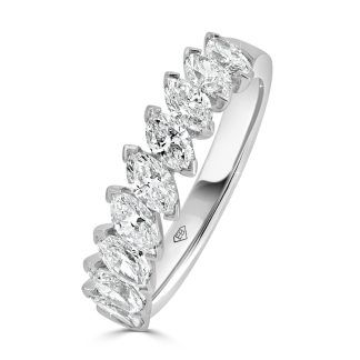 Diagonal Marquise Cut diamonds ringMarquise Diamond Wedding Band