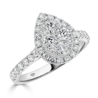 Diamond Pear Shape Cluster Ring With HaloDiamond Pear Shape Cluster Ring With Halo