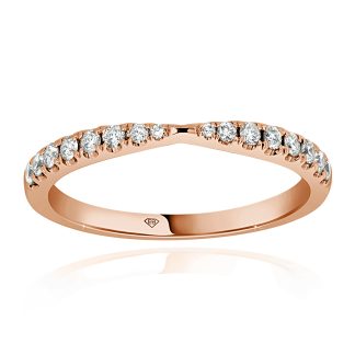 White Diamonds Pinch Wedding BandRound Diamond Ring