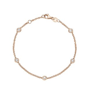 Bezel BraceletRound Diamond Bracelet in Gold