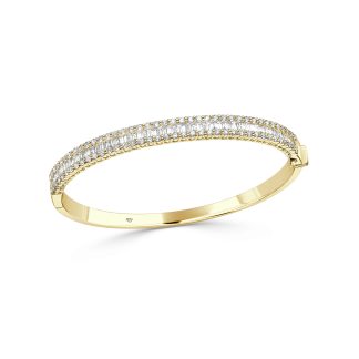 Baguette Diamond BangleRound And Baguette Diamond Bangle