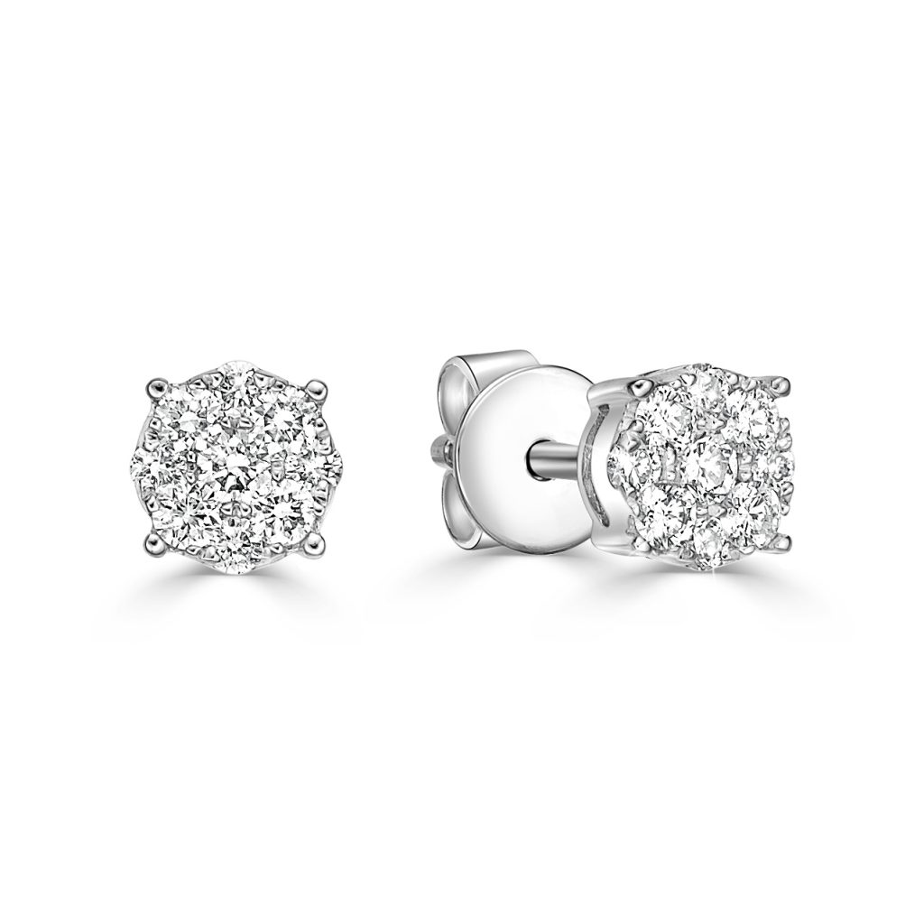 Round Diamond Stud Earrings