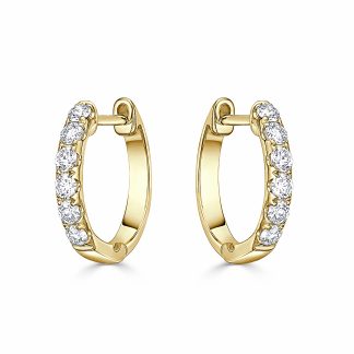 Brilliant Cut Halfway Diamond EarringsRound Diamond Hoop Earrings