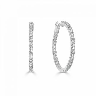 Brilliant Cut Diamond Flipped Mini Hoop EarringsRound Diamond Hoop Earrings