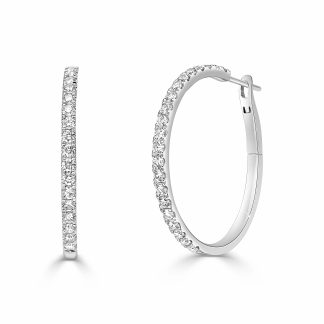 Classic Hoop EarringsRound Diamond Hoop Earrings