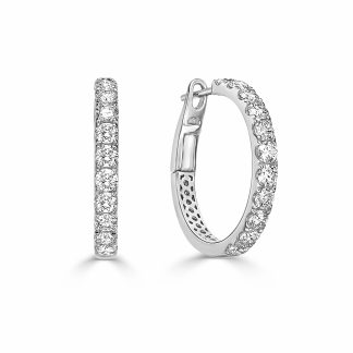 Compact Hoop Diamond EarringsRound Diamond Hoop Earrings