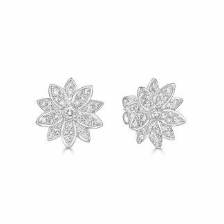 Flower Shaped StudsRound Diamond Stud Earrings