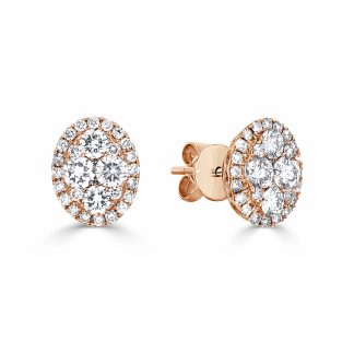 Cluster Oval Stud EarringsRound Diamond Stud Earrings