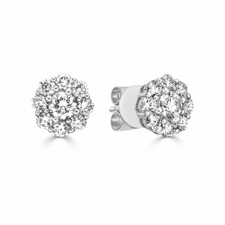Diamond Floral Stud EarringsRound Diamond Stud Earrings